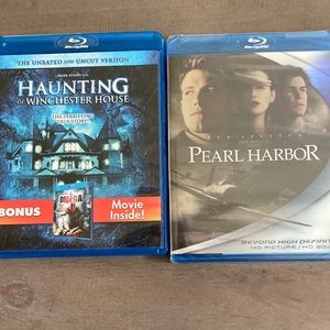 2 Sci-fi Blue-ray Dvds, Pearl Harbor (New)  and Haunting of Winchester House